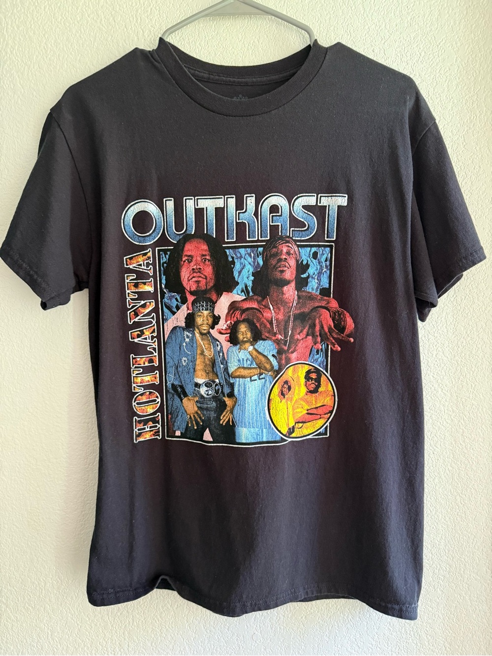 Spencer's OutKast Hotlanta Graphic Tee - Black with Red/Blue/Yellow Accents